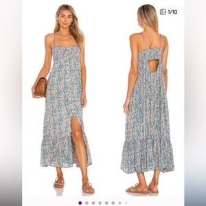 Free People Blue Floral Midi Dress
